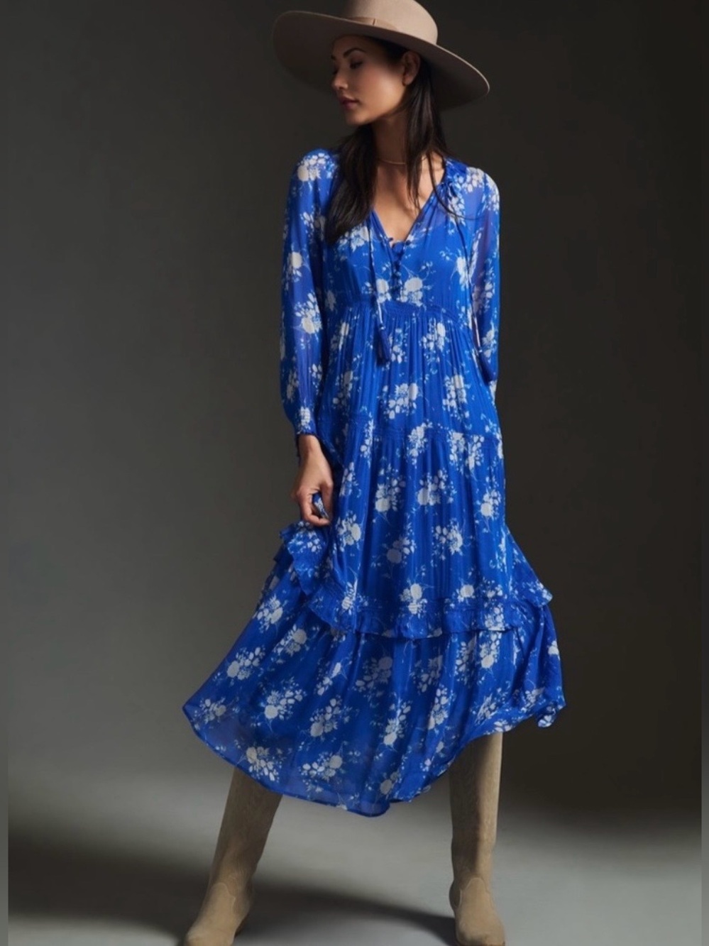 ANTHROPOLOGIE THE MARAIS PRINTED CHIFFON DRESS, SIZE 3X